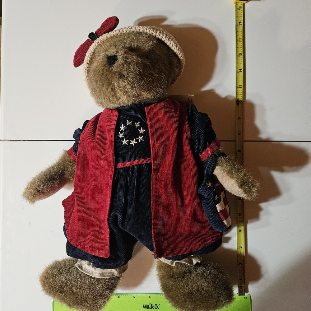 Patriotic Plush Bear with Red and Blue Outfit - Picture 5 of 8
